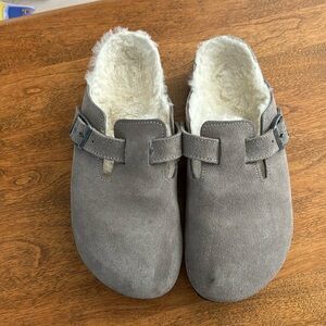 Birkenstock shearling Boston clog size 40